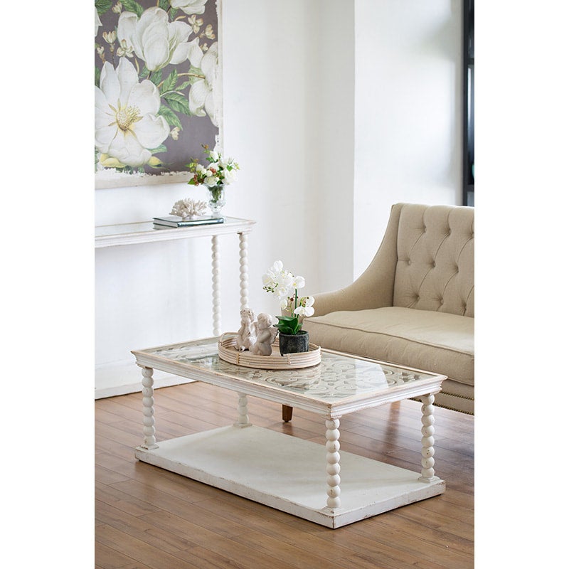 48 X 24 inch Antique White Coffee Table | Bow+Arrow