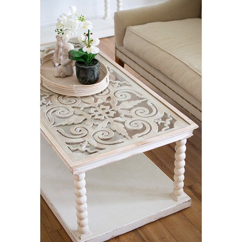 48 X 24 inch Antique White Coffee Table | Bow+Arrow